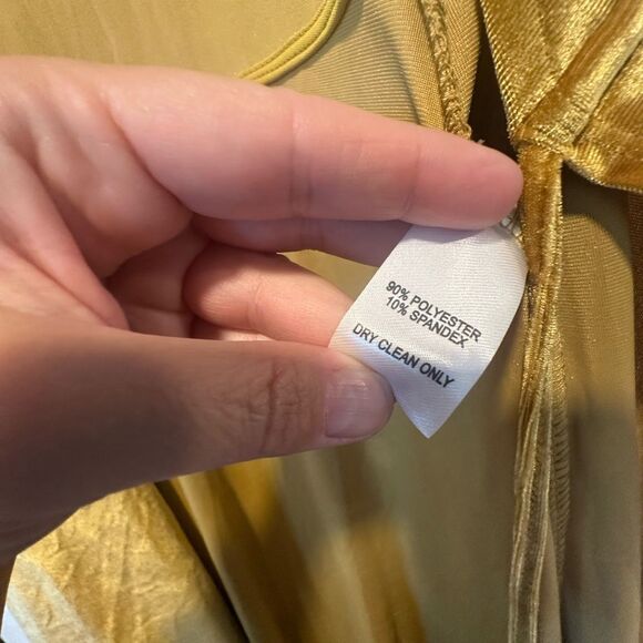 LULUS Amour High Low Wrap Dress Golden Yellow Velvet - Picture 9 of 9